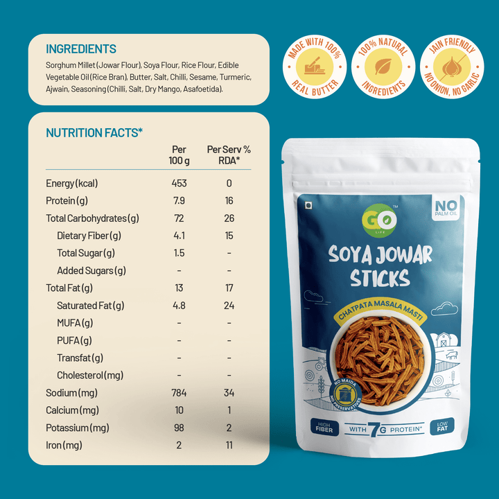 Go Life Millet Crunchy Sticks – Guilt - Free, High - Protein Snack (Pack of 6) - golifeindia