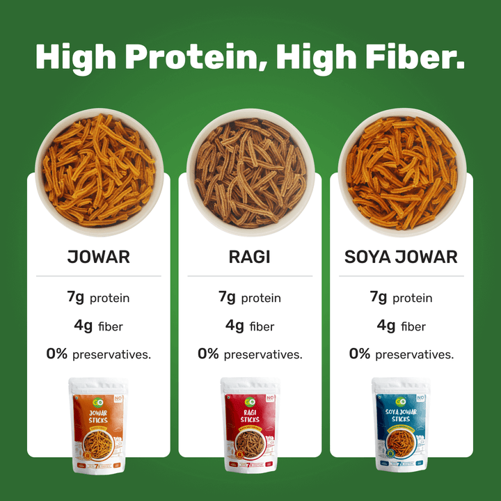 Go Life Millet Namkeen & Sticks Combo – Crunchy, Protein - Packed Snack! - golifeindia