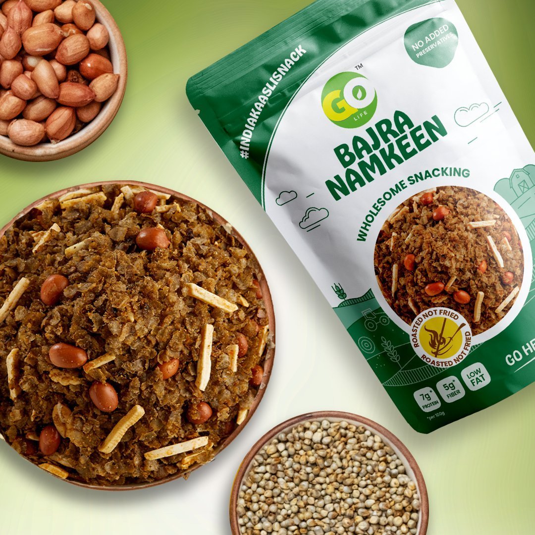 Go Life Roasted Millet Namkeen Combo – High-Protein, Guilt-Free Snack - 750g (Pack of 6)