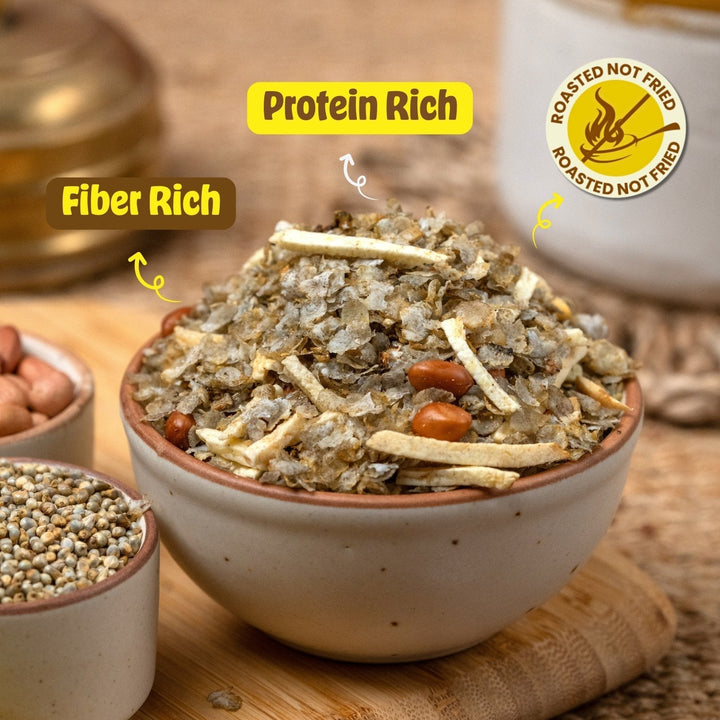 Roasted Millet Namkeen Combo - High Fiber, High Protein Snack (Ragi, Bajra, Jowar) 450g - golifeindia